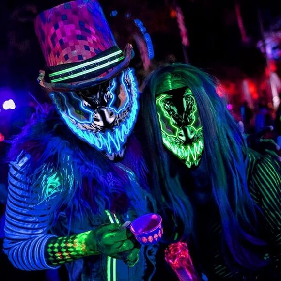 Venobat Halloween Mask LED Light Up Mask for Adults Kids, Unique Neon Gl… - Picture 8 of 9